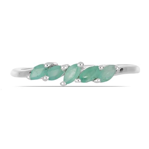 BUY EMERALD GEMSTONE RING IN 925 SILVER 